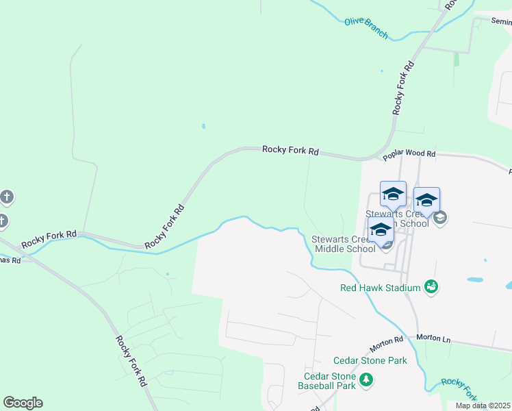 map of restaurants, bars, coffee shops, grocery stores, and more near 5915 Rocky Fork Road in Smyrna