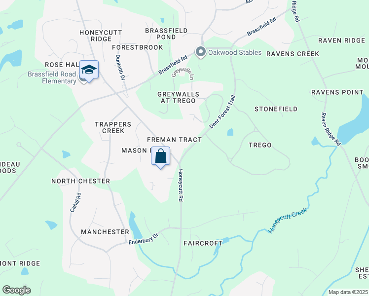 map of restaurants, bars, coffee shops, grocery stores, and more near 5109 Deer Forest Trail in Raleigh