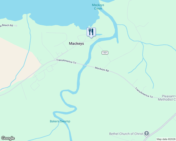 map of restaurants, bars, coffee shops, grocery stores, and more near 8103 Mackeys Road in Roper