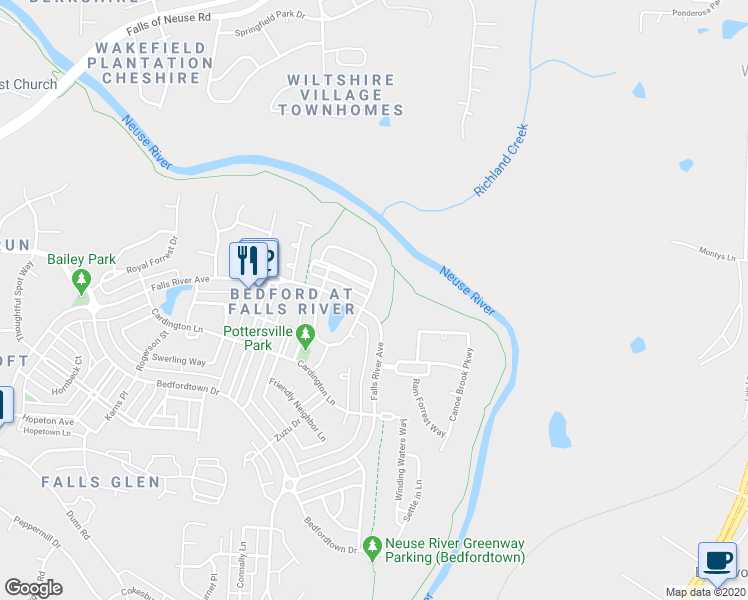 map of restaurants, bars, coffee shops, grocery stores, and more near 10606 Edmundson Avenue in Raleigh