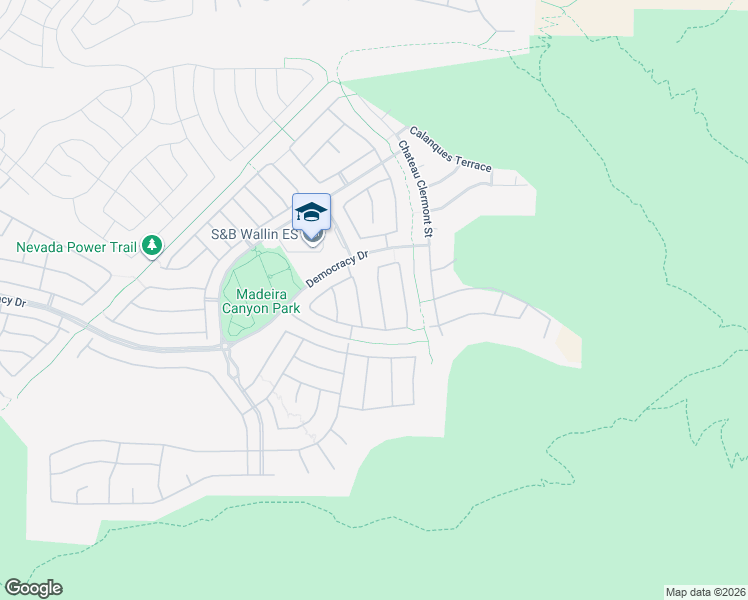 map of restaurants, bars, coffee shops, grocery stores, and more near 2673 Paris Amour Street in Henderson