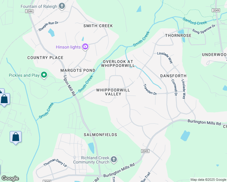 map of restaurants, bars, coffee shops, grocery stores, and more near 3436 Song Sparrow Drive in Wake Forest