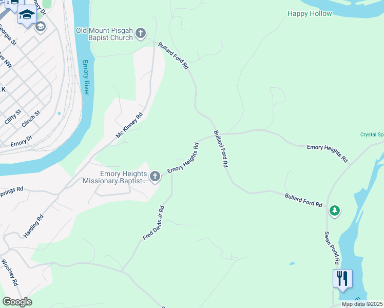 map of restaurants, bars, coffee shops, grocery stores, and more near 513 Emory Heights Road in Harriman