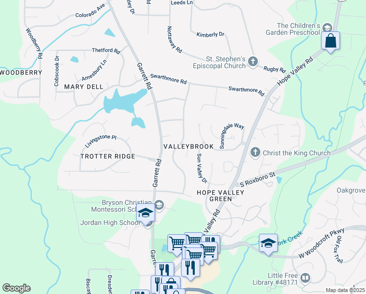 map of restaurants, bars, coffee shops, grocery stores, and more near 2 Breton Place in Durham