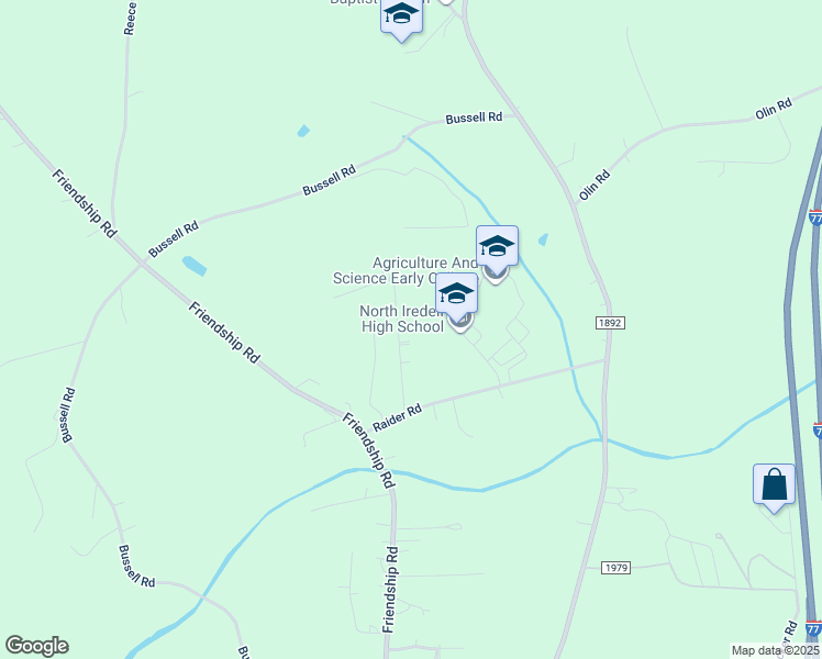 map of restaurants, bars, coffee shops, grocery stores, and more near 142 Con-Lee Drive in Olin