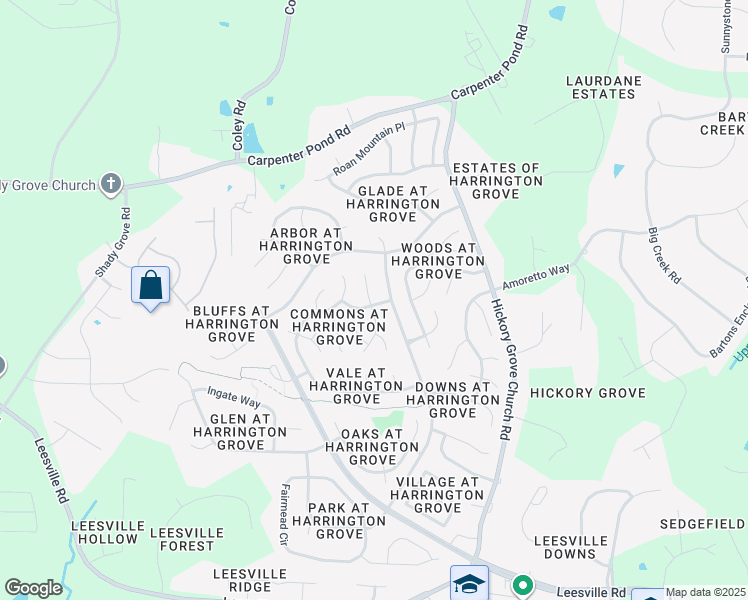 map of restaurants, bars, coffee shops, grocery stores, and more near 12300 Inglehurst Drive in Raleigh