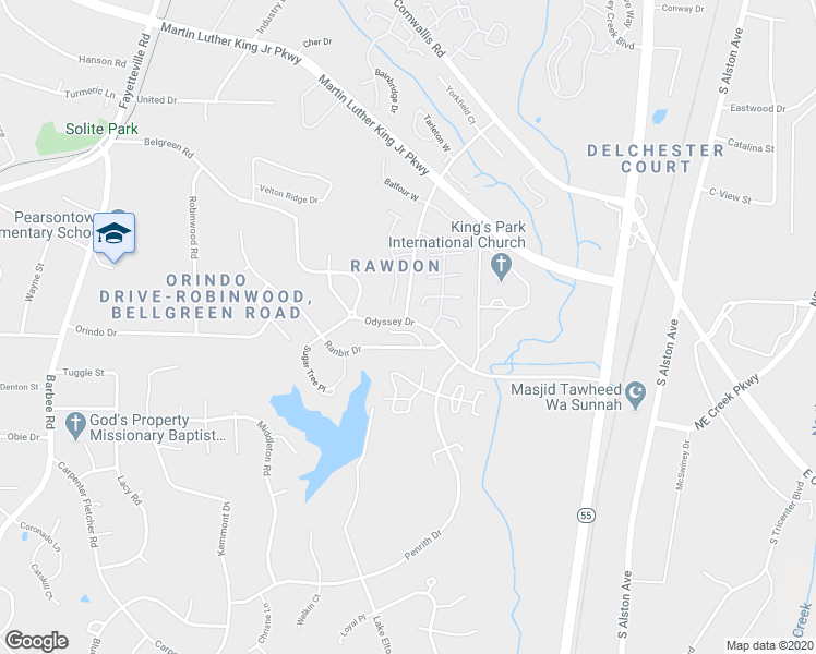 map of restaurants, bars, coffee shops, grocery stores, and more near 3616 Sana Court in Durham