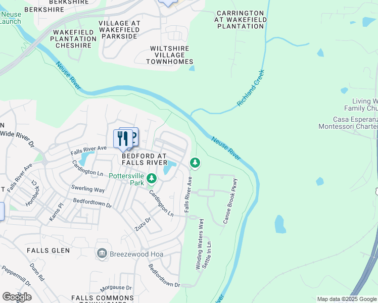 map of restaurants, bars, coffee shops, grocery stores, and more near 10624 Edmundson Avenue in Raleigh