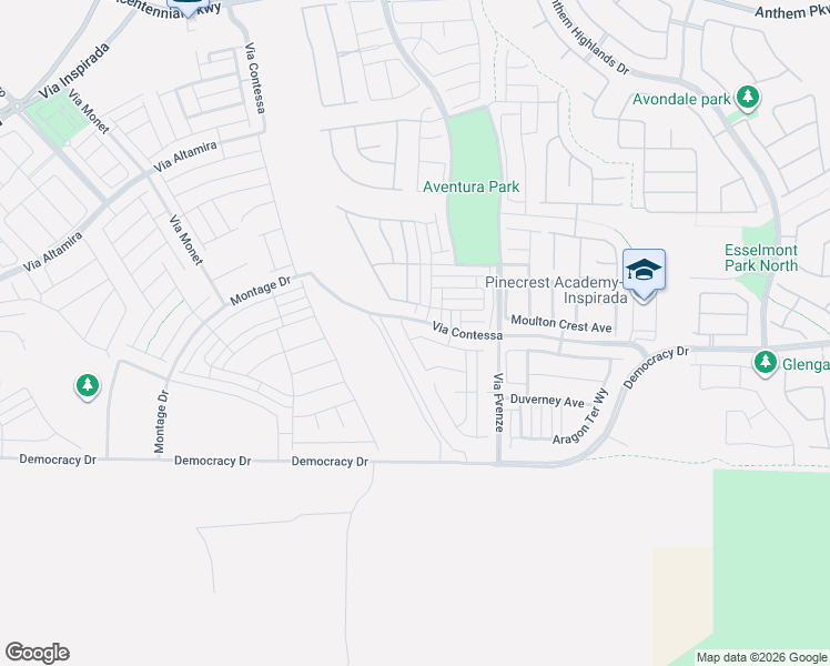 map of restaurants, bars, coffee shops, grocery stores, and more near 2796 Donatello Manor Place in Henderson