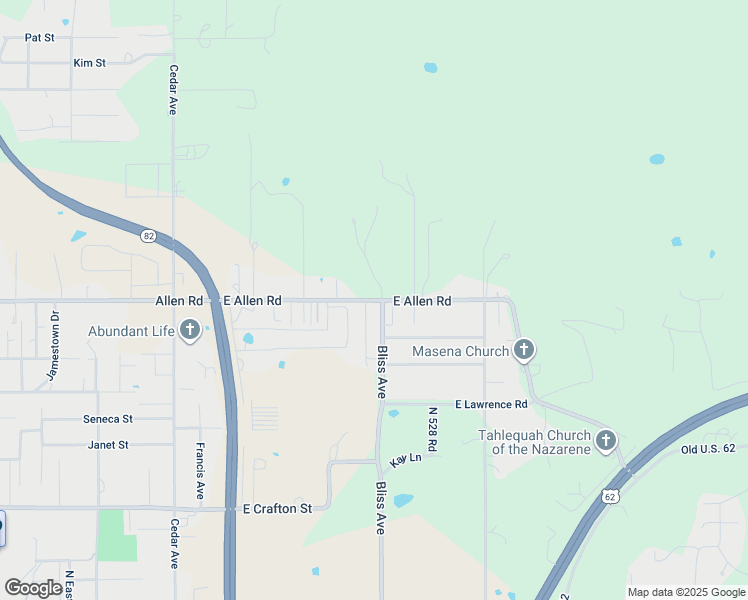 map of restaurants, bars, coffee shops, grocery stores, and more near 1495 Lane Avenue in Tahlequah