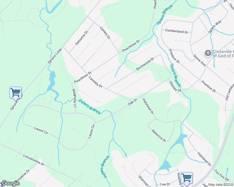 map of restaurants, bars, coffee shops, grocery stores, and more near 36 Hickory Hollow Drive in Crossville