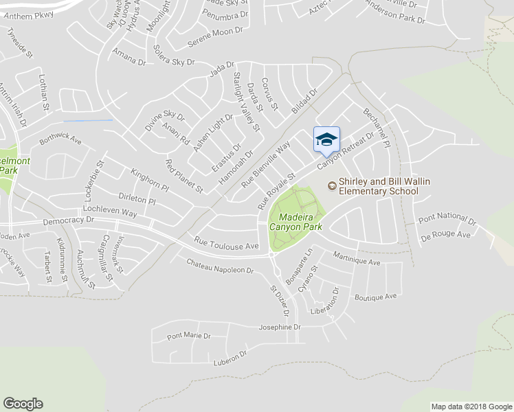 map of restaurants, bars, coffee shops, grocery stores, and more near 2456 Rue Royale Street in Henderson