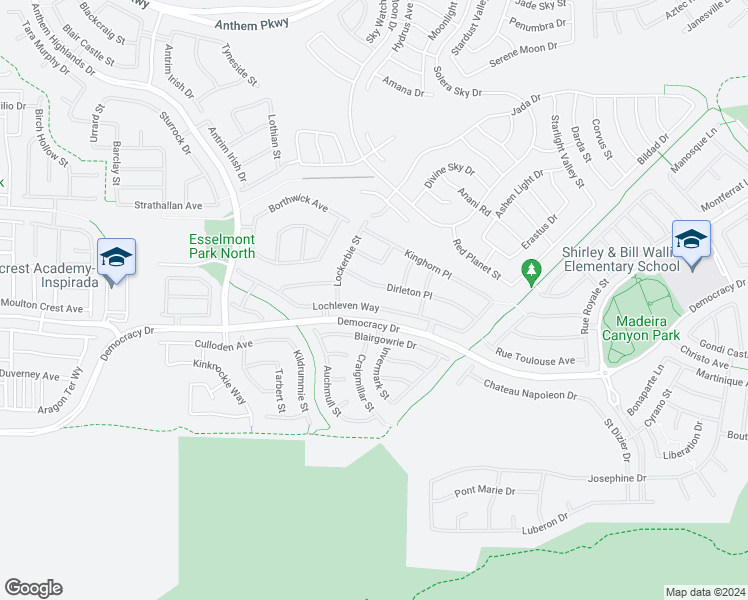 map of restaurants, bars, coffee shops, grocery stores, and more near 2656 Lochleven Way in Henderson