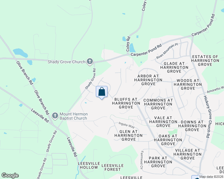 map of restaurants, bars, coffee shops, grocery stores, and more near 5620 Slaytenbush Lane in Durham