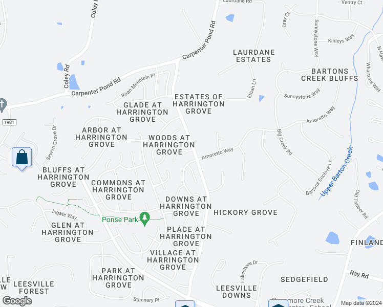 map of restaurants, bars, coffee shops, grocery stores, and more near 5201 Denmead Way in Raleigh