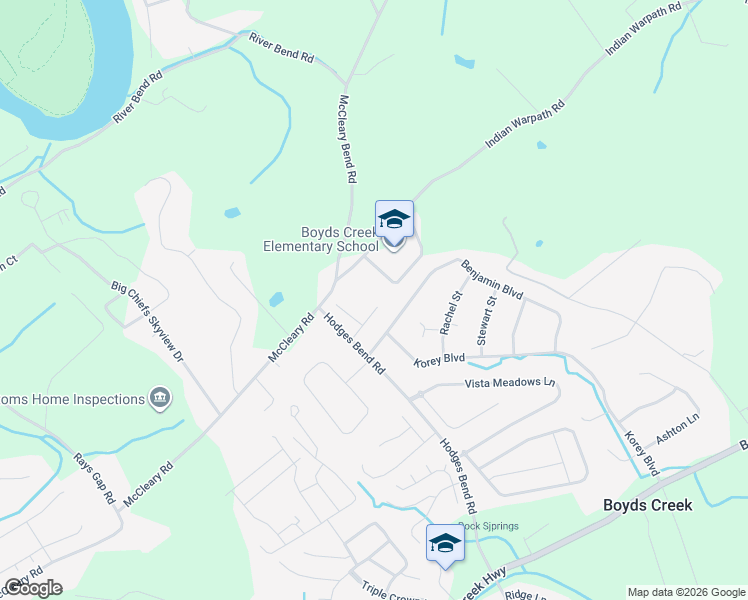 map of restaurants, bars, coffee shops, grocery stores, and more near 1749 Indian Warpath Road in Sevierville