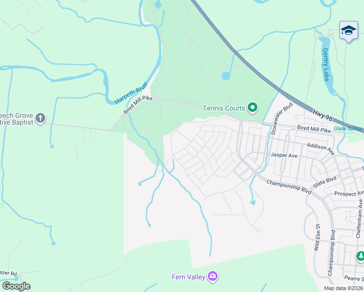 map of restaurants, bars, coffee shops, grocery stores, and more near 4098 Camberley Street in Franklin