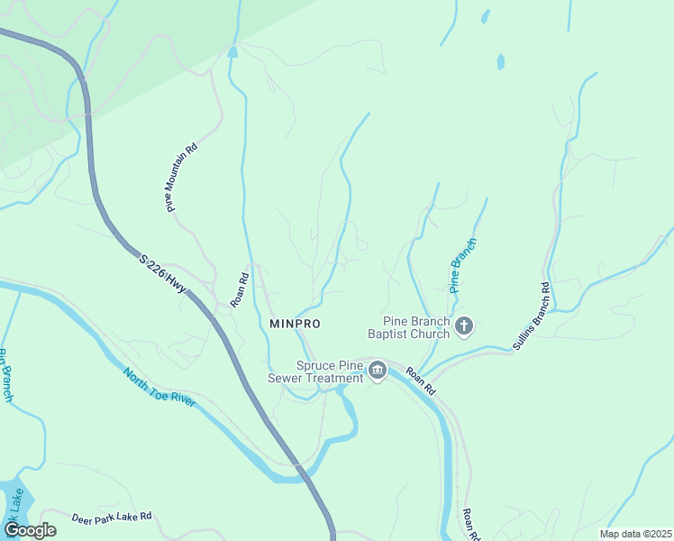 map of restaurants, bars, coffee shops, grocery stores, and more near 47 Ellis Road in Spruce Pine