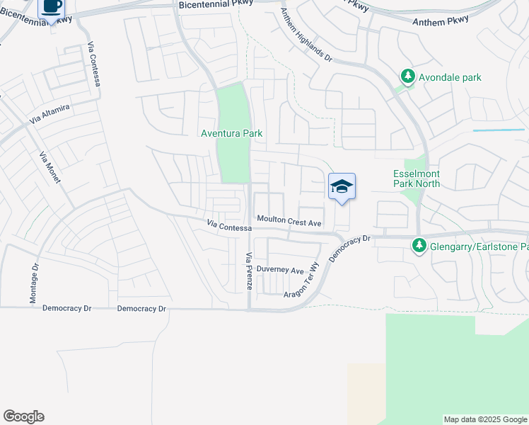 map of restaurants, bars, coffee shops, grocery stores, and more near 2760 Alta Vista Street in Henderson