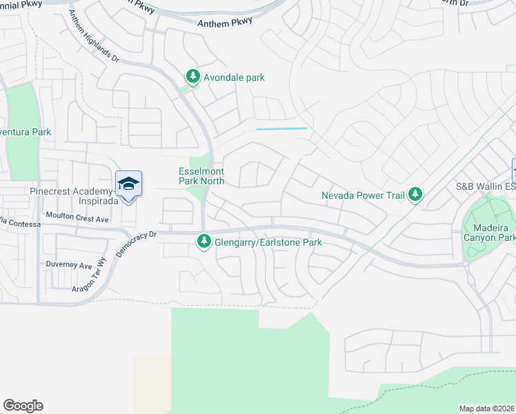 map of restaurants, bars, coffee shops, grocery stores, and more near 2739 Mintlaw Avenue in Henderson
