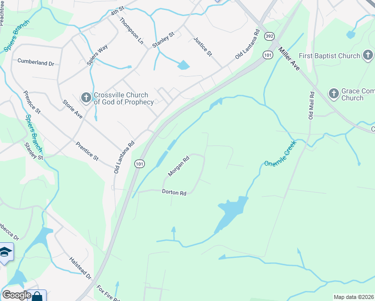 map of restaurants, bars, coffee shops, grocery stores, and more near 233 Morgan Road in Crossville