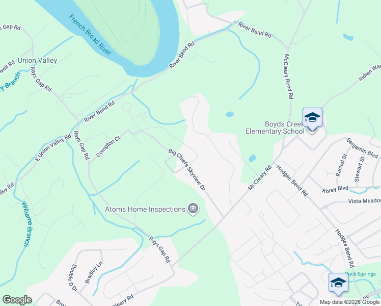 map of restaurants, bars, coffee shops, grocery stores, and more near 2042 Highpoint Way in Sevierville