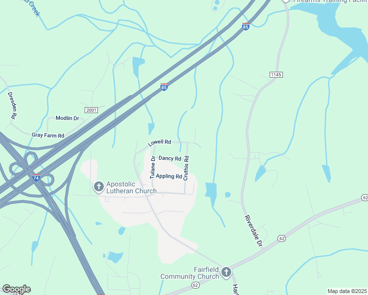 map of restaurants, bars, coffee shops, grocery stores, and more near 5801 Lowell Road in High Point