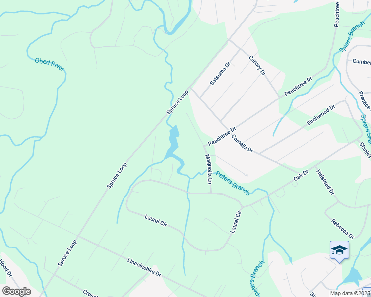 map of restaurants, bars, coffee shops, grocery stores, and more near 263 Magnolia Lane in Crossville