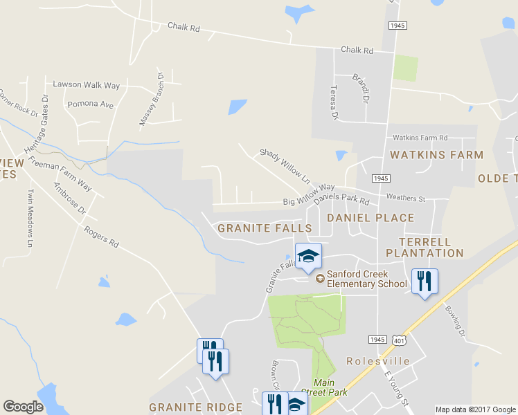 map of restaurants, bars, coffee shops, grocery stores, and more near 473 Big Willow Way in Rolesville