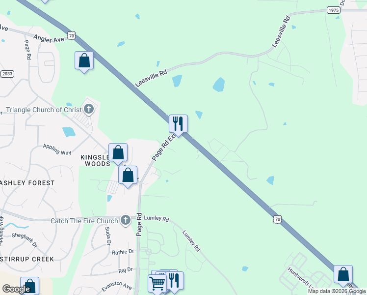 map of restaurants, bars, coffee shops, grocery stores, and more near 115 Page Point Circle in Durham