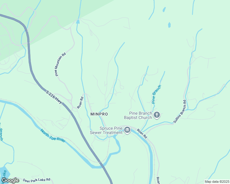 map of restaurants, bars, coffee shops, grocery stores, and more near 47 Ellis Road in Spruce Pine