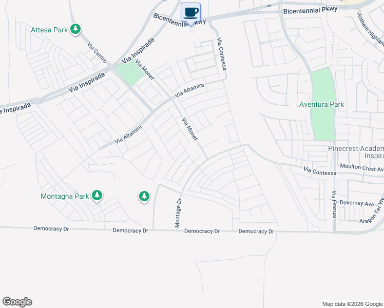 map of restaurants, bars, coffee shops, grocery stores, and more near 2682 Catania Street in Henderson