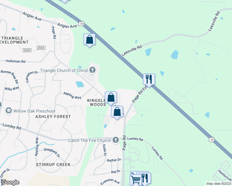 map of restaurants, bars, coffee shops, grocery stores, and more near 700 Foxridge Crescent in Durham