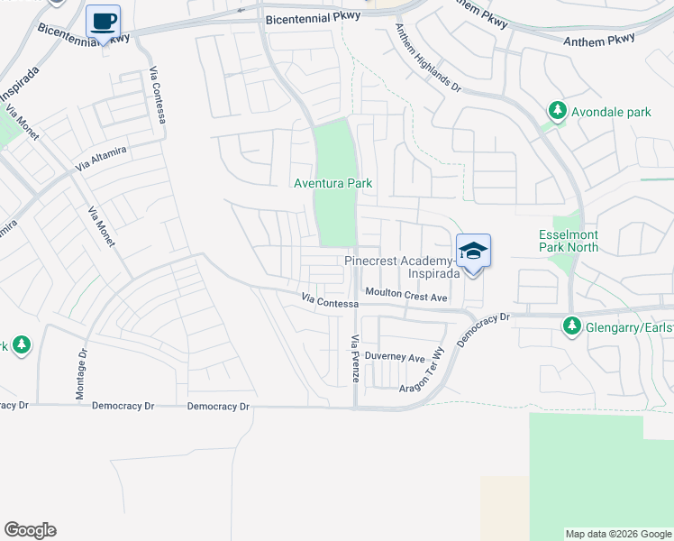 map of restaurants, bars, coffee shops, grocery stores, and more near 2756 Aldo Morro Street in Henderson