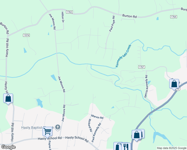 map of restaurants, bars, coffee shops, grocery stores, and more near 640 Pope Moore Road in Thomasville