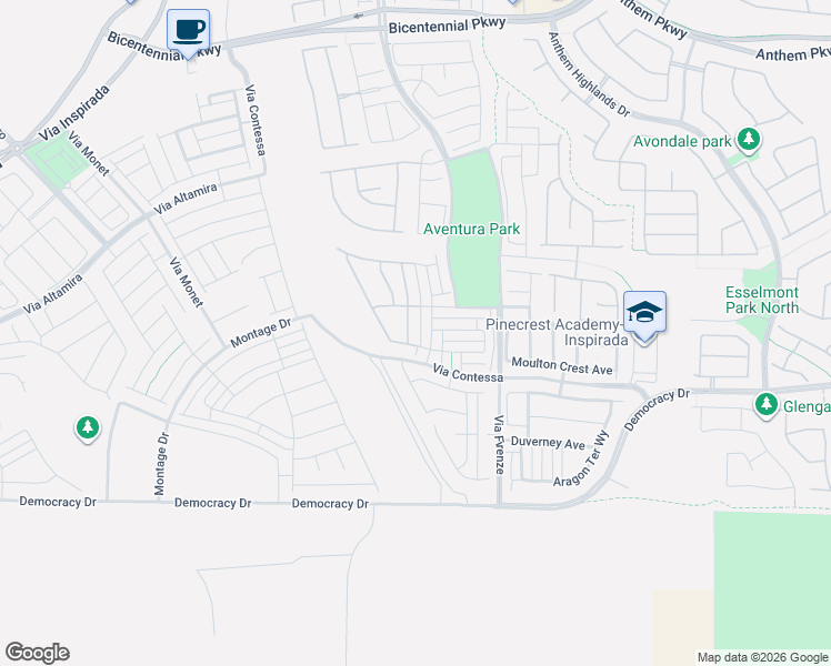 map of restaurants, bars, coffee shops, grocery stores, and more near 2667 Marvel Astoria Street in Henderson