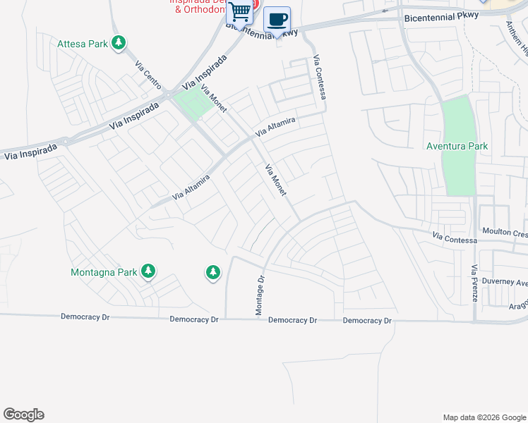 map of restaurants, bars, coffee shops, grocery stores, and more near 3364 Solarino Lane in Henderson