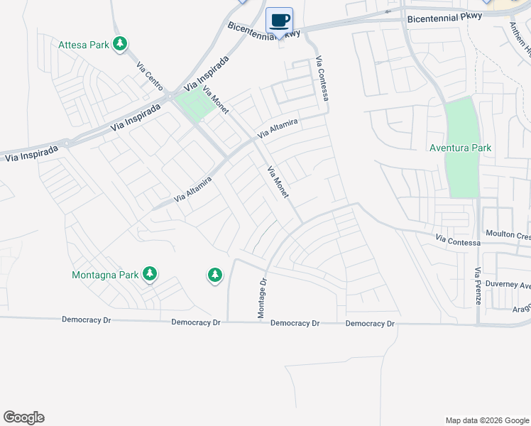 map of restaurants, bars, coffee shops, grocery stores, and more near 3352 Solarino Lane in Henderson