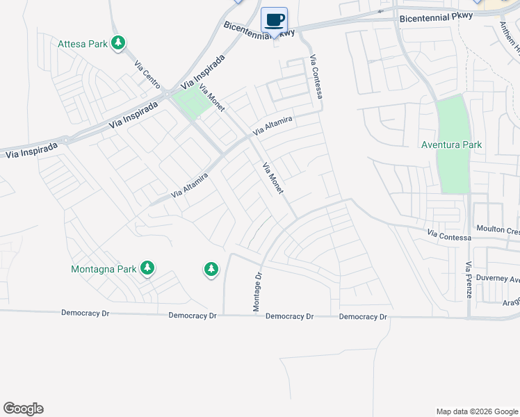 map of restaurants, bars, coffee shops, grocery stores, and more near 3352 Solarino Lane in Henderson