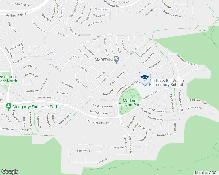 map of restaurants, bars, coffee shops, grocery stores, and more near 2724 Rimbaud Street in Henderson