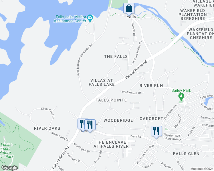 map of restaurants, bars, coffee shops, grocery stores, and more near 9400 Herringbone Drive in Raleigh