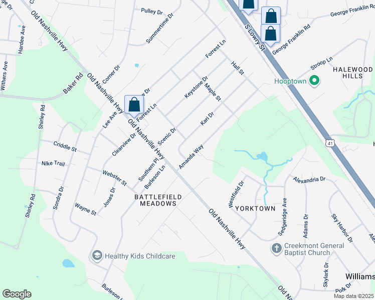 map of restaurants, bars, coffee shops, grocery stores, and more near 6418 Kari Drive in Murfreesboro
