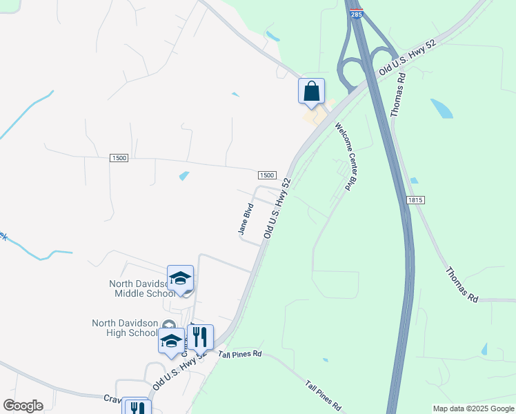 map of restaurants, bars, coffee shops, grocery stores, and more near 270 Jane Boulevard in Lexington