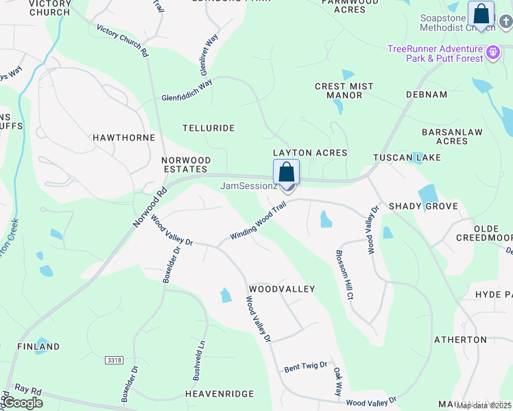 map of restaurants, bars, coffee shops, grocery stores, and more near 10605 Chinkapin Place in Raleigh