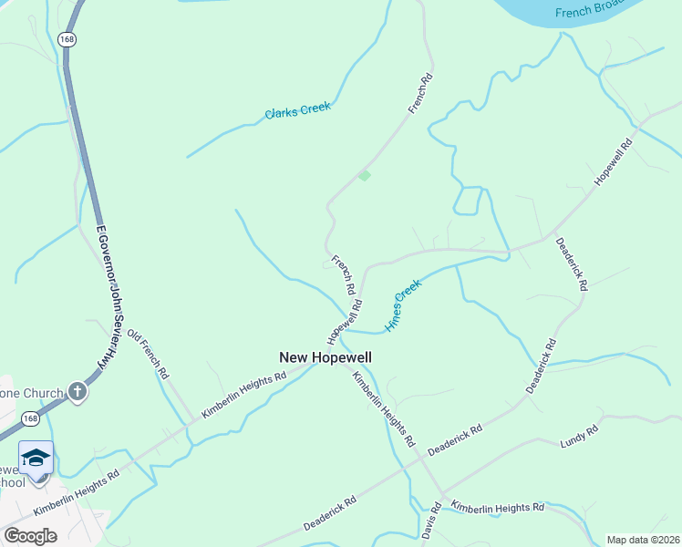 map of restaurants, bars, coffee shops, grocery stores, and more near 1325 Hopewell Road in Knoxville