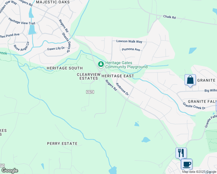 map of restaurants, bars, coffee shops, grocery stores, and more near 4624 Rogers Road in Wake Forest