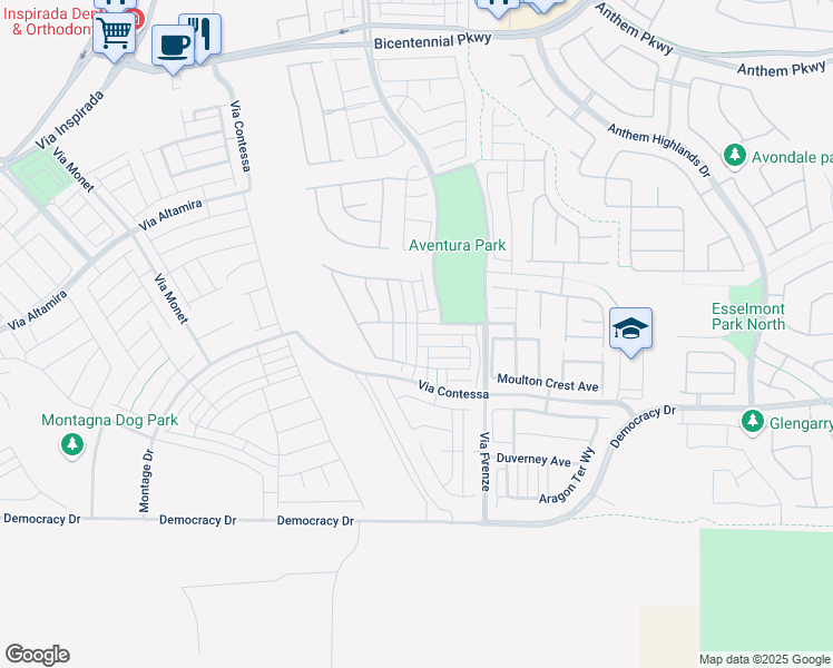 map of restaurants, bars, coffee shops, grocery stores, and more near Marvel Astoria Street in Henderson