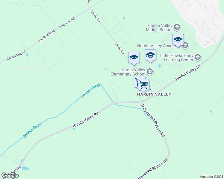 map of restaurants, bars, coffee shops, grocery stores, and more near 10606 Tin Man Lane in Knoxville