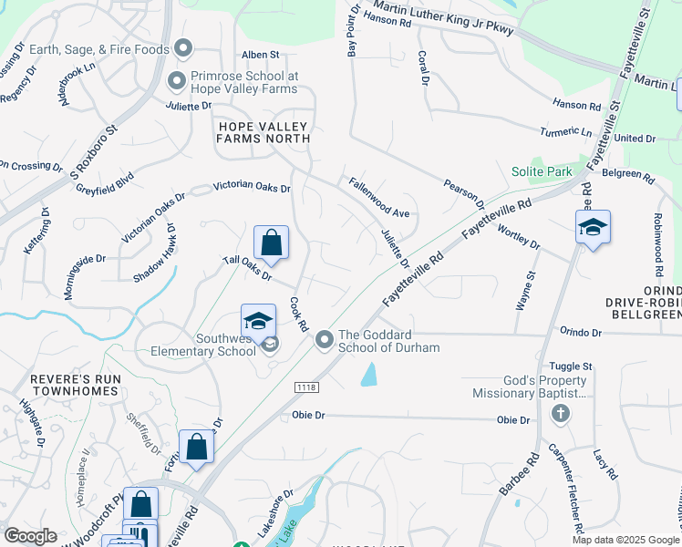 map of restaurants, bars, coffee shops, grocery stores, and more near 20 Piccadilly Court in Durham