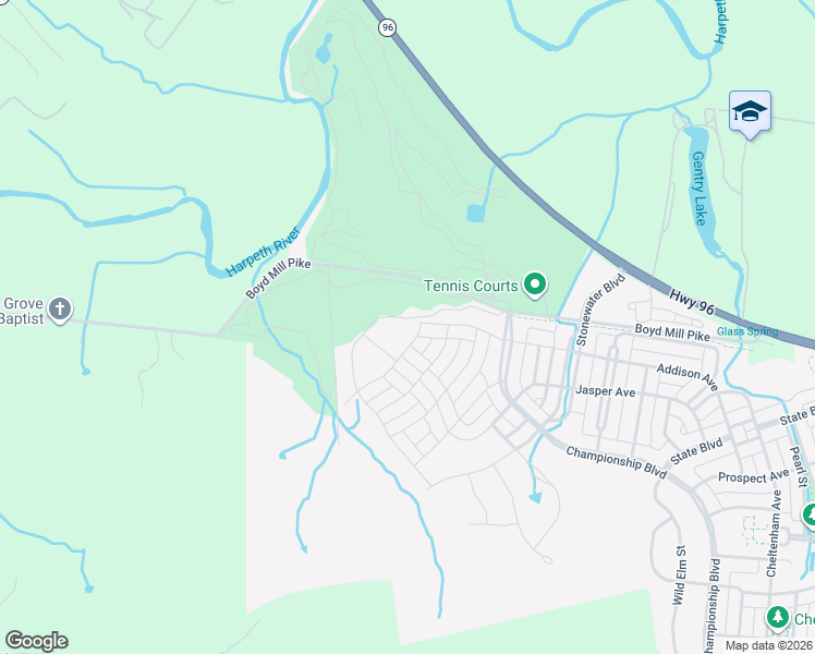 map of restaurants, bars, coffee shops, grocery stores, and more near Addison Avenue in Franklin